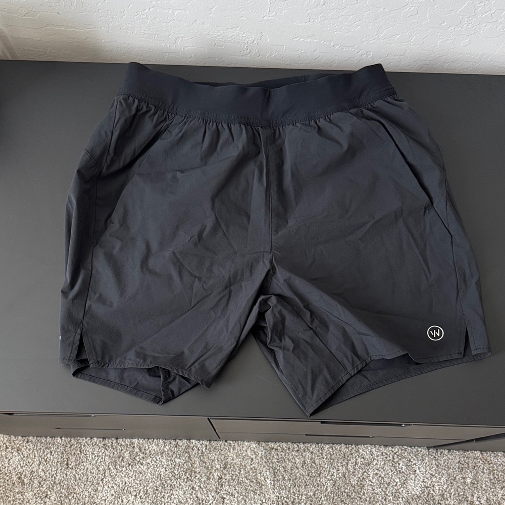 Men's Black Athletic Shorts with Logo